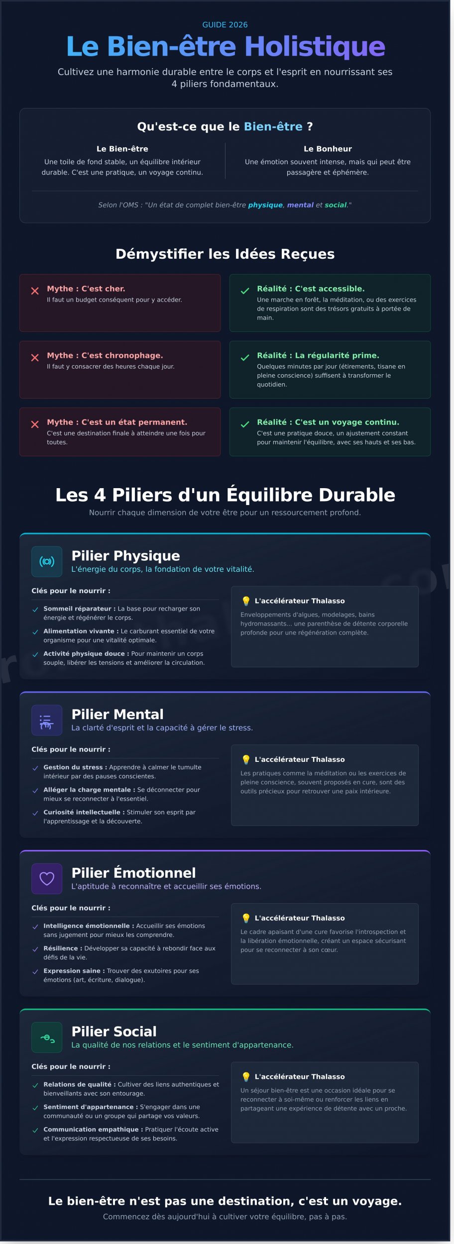 Bien-être : Le guide complet pour cultiver votre équilibre en 2026 - Infographic