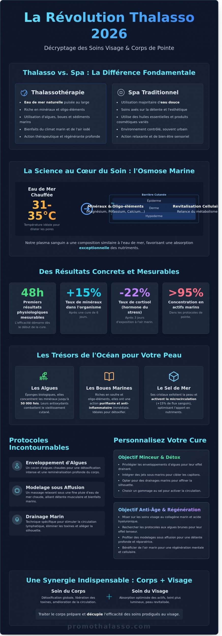 Soins thalasso visage et corps : Le guide complet pour une régénération marine absolue en 2026