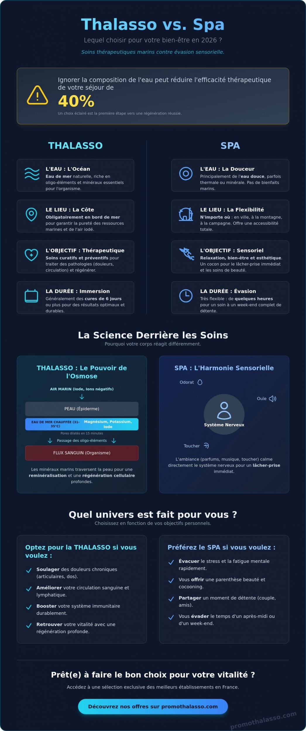 Thalasso ou Spa : Quelle Différence et Lequel Choisir pour votre Bien-être en 2026 ?