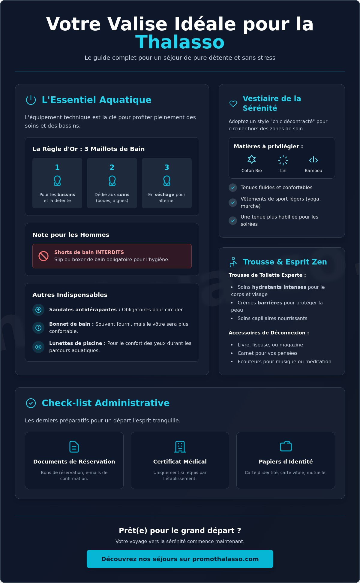 Que mettre dans sa valise pour une thalasso ? Le guide complet pour un séjour serein en 2026
